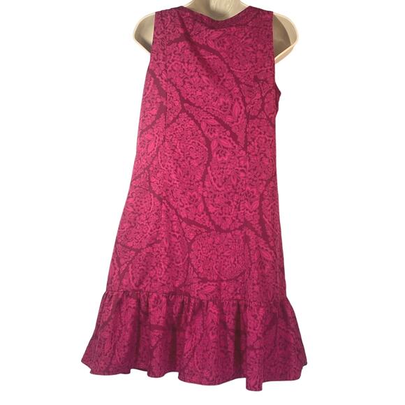 White House Black Market Sleeveless Fuchsia Sequined Ruffled Dress women sz S - Picture 4 of 8